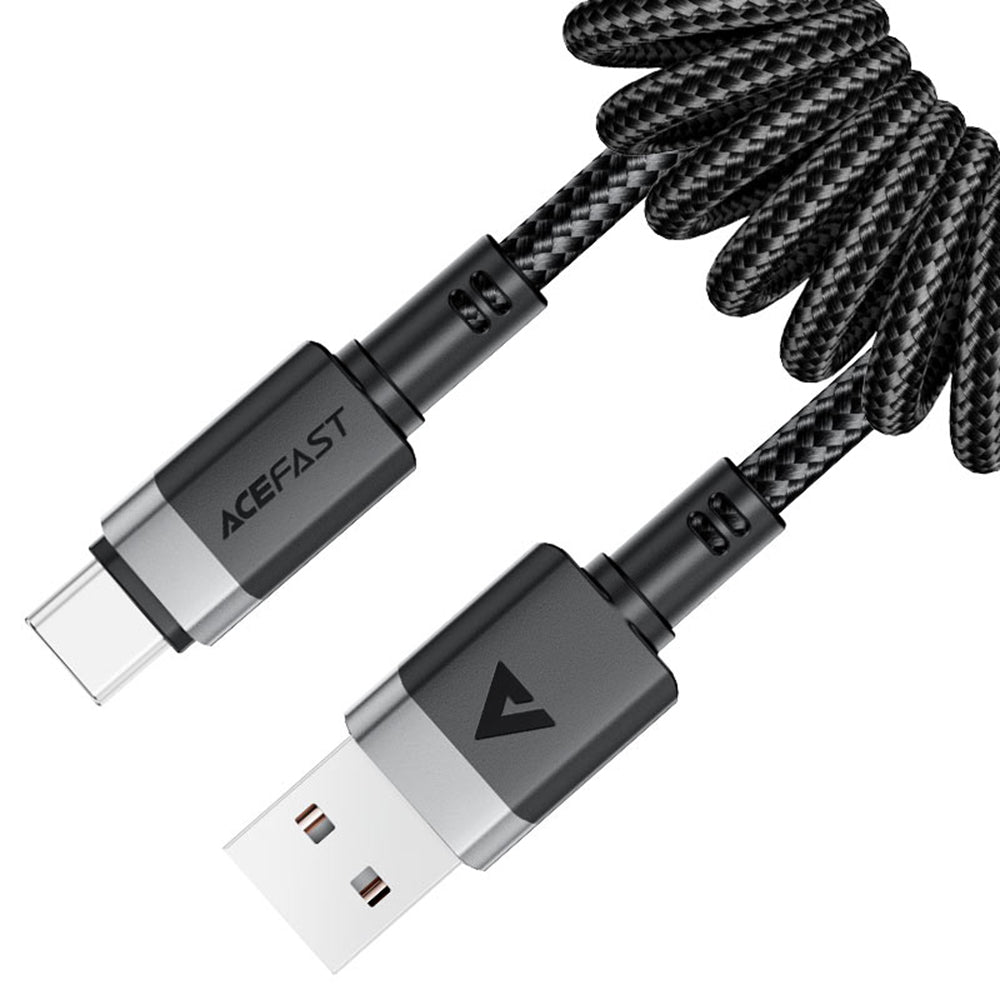 Kabl za Prenos Podataka i Punjenje USB-A - USB-C Acefast C14-04, 18W, 1.2m, Crni