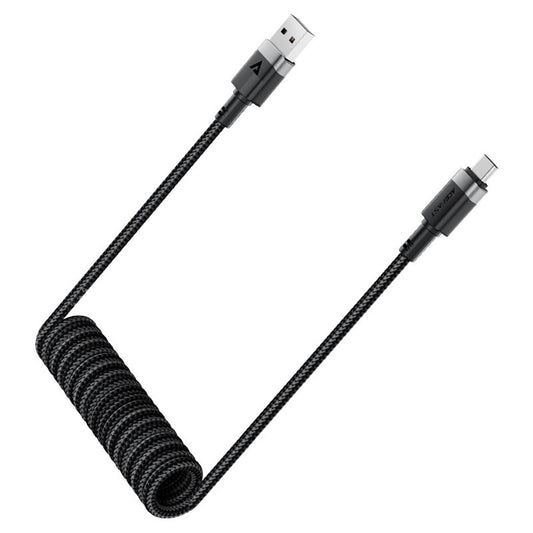 Kabl za Prenos Podataka i Punjenje USB-A - USB-C Acefast C14-04, 18W, 1.2m, Crni