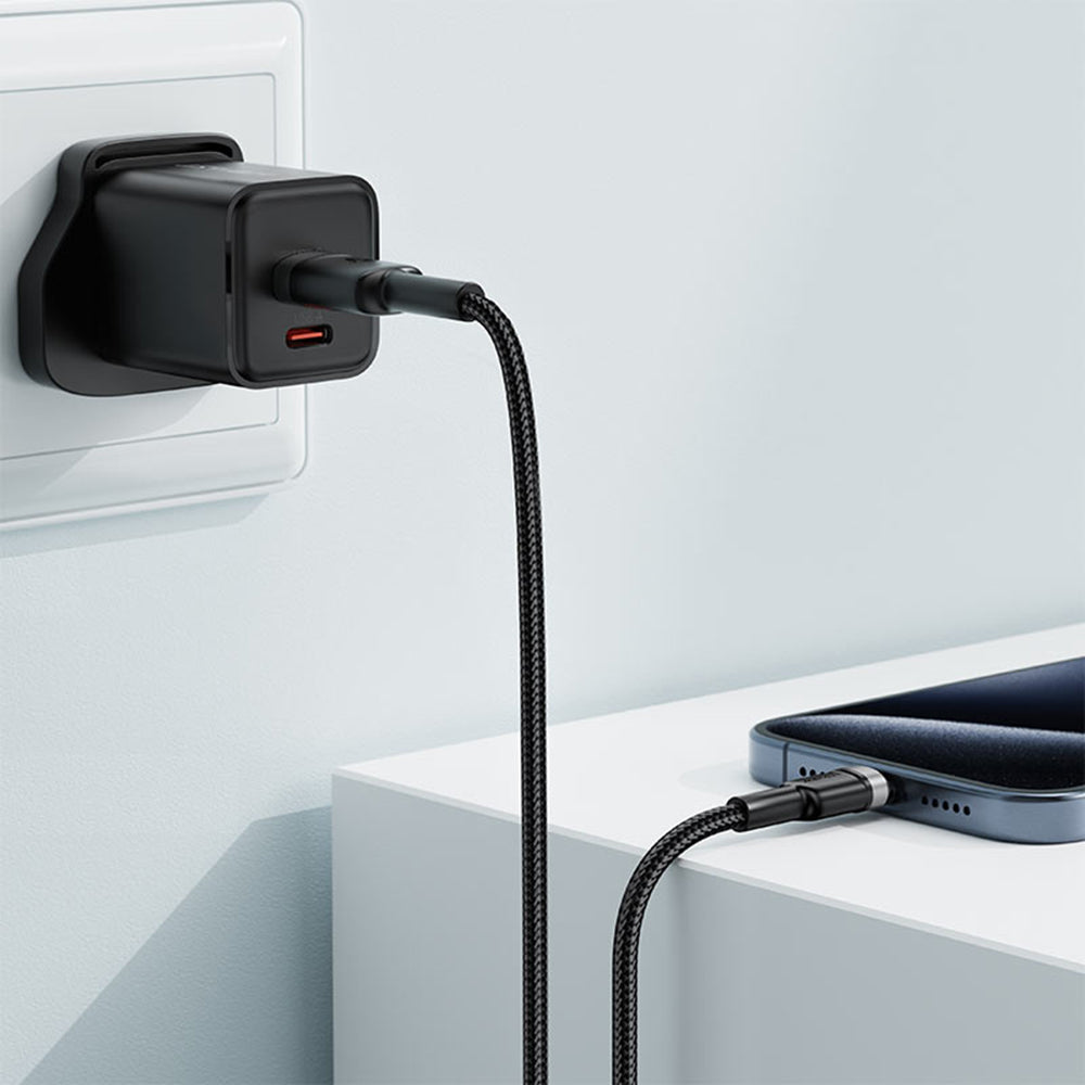 Kabl za prenos podataka i punjenje USB-A - USB-C Acefast C22-04, 18W, 1.2m, Crni