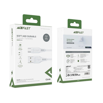 Kabl za podatke i punjenje USB-A - USB-C Acefast C3-03, 60W, 1.2m, Beli