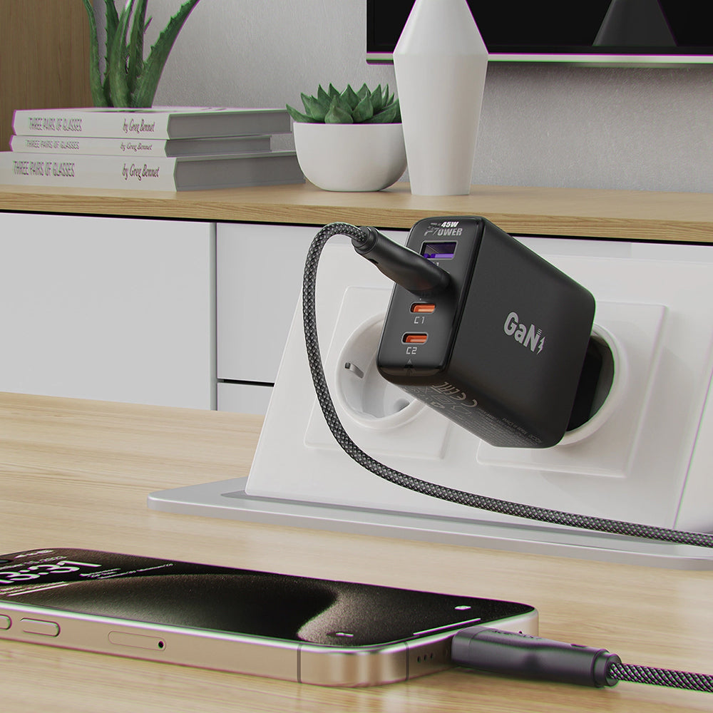 Kabl za podatke i punjenje USB-A - USB-C Acefast C8-04, 18W, 1.2m, Crni