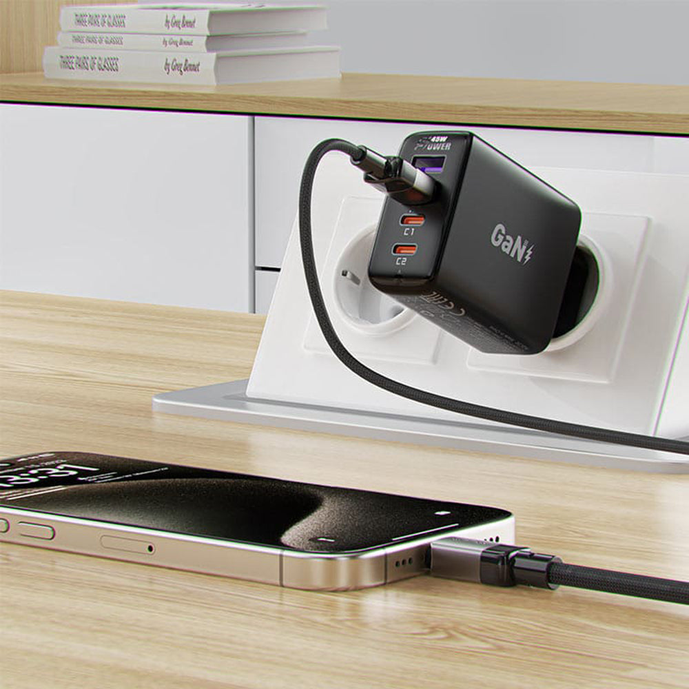Kabl za podatke i punjenje USB-A - USB-C Acefast C9-04, 18W, 1.2m, Crni