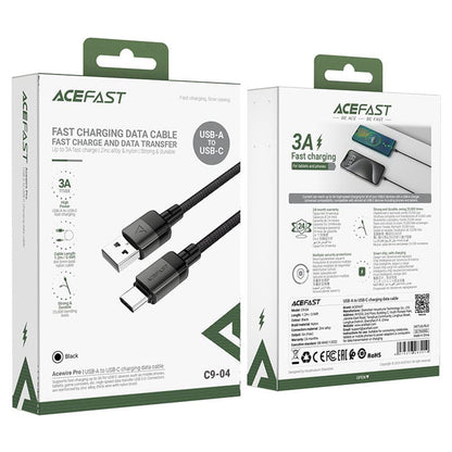 Kabl za podatke i punjenje USB-A - USB-C Acefast C9-04, 18W, 1.2m, Crni