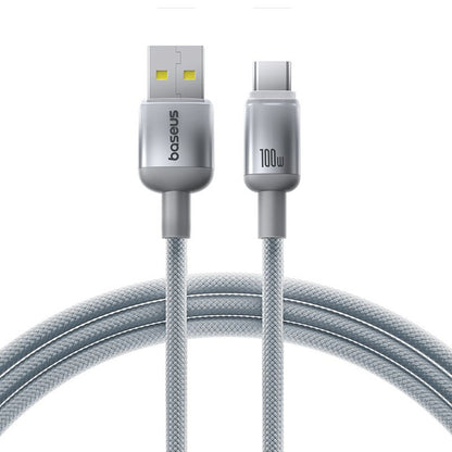 USB-A - USB-C kabl za prenos podataka i punjenje Baseus Discolor, 100W, 2m, Srebrni E0420803