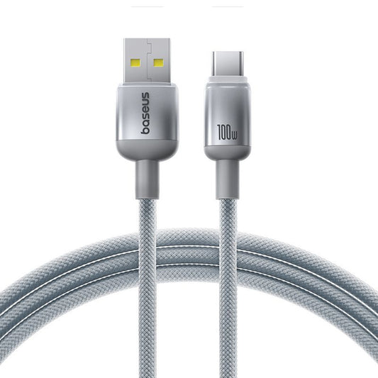Kabl za Prenos Podataka i Punjenje USB-A - USB-C Baseus Discolor, 100W, 2m, Srebrni E0420700