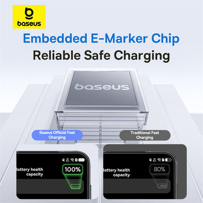 Kabl za Prenos Podataka i Punjenje USB-A - USB-C Baseus Display 2, 100W, 1m, Ljubičasti P10382701511-00