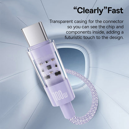 Kabl za Prenos Podataka i Punjenje USB-A - USB-C Baseus Gem, 100W, 2m, Ljubičasti P10373002511-01