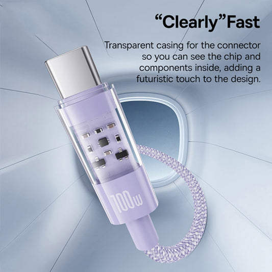 Kabl za Prenos Podataka i Punjenje USB-A - USB-C Baseus Gem, 100W, 2m, Ljubičasti P10373002511-01