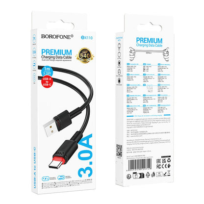 Kabl za Podatke i Punjenje USB-A - USB-C Borofone BX110 Beneficio, 18W, 1m, Crni