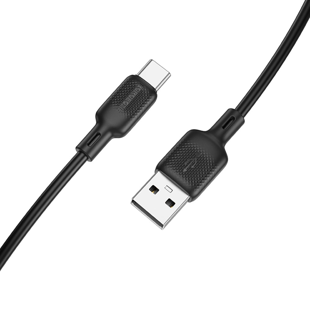 Kabl za podatke i punjenje USB-A - USB-C Borofone BX113 Lenny, 18W, 2m, Crni