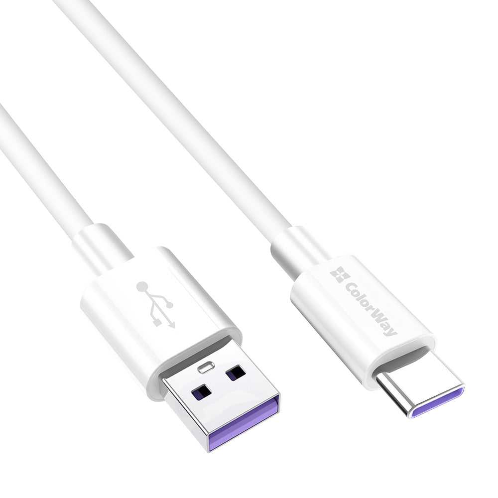 Kabl za podatke i punjenje USB-A - USB-C ColorWay CW-CBUC019, 18W, 1m, Beli