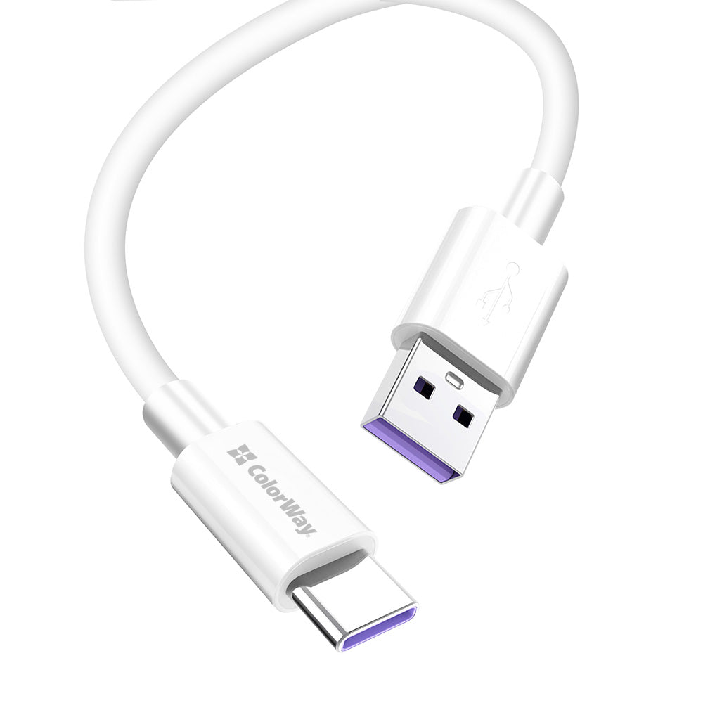 Kabl za podatke i punjenje USB-A - USB-C ColorWay CW-CBUC019, 18W, 1m, Beli