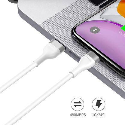 Kabl za prenos podataka i punjenje USB-A - USB-C Lito LD02C, 18W, 1.2m, Beli