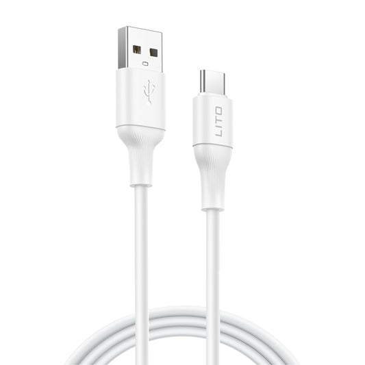 Kabl za Prenos Podataka i Punjenje USB-A - USB-C Lito LD06T, 18W, 1m, Beli