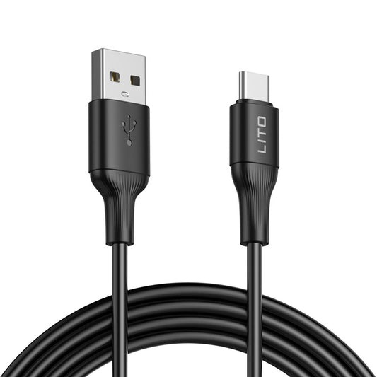 Kabl za Prenos Podataka i Punjenje USB-A - USB-C Lito LD06T, 18W, 1m, Crni