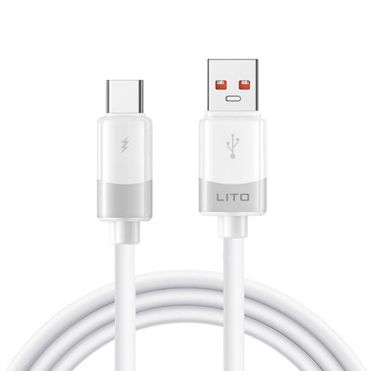 Kabl za Prenos Podataka i Punjenje USB-A - USB-C Lito LD07, 18W, 1m, Beli