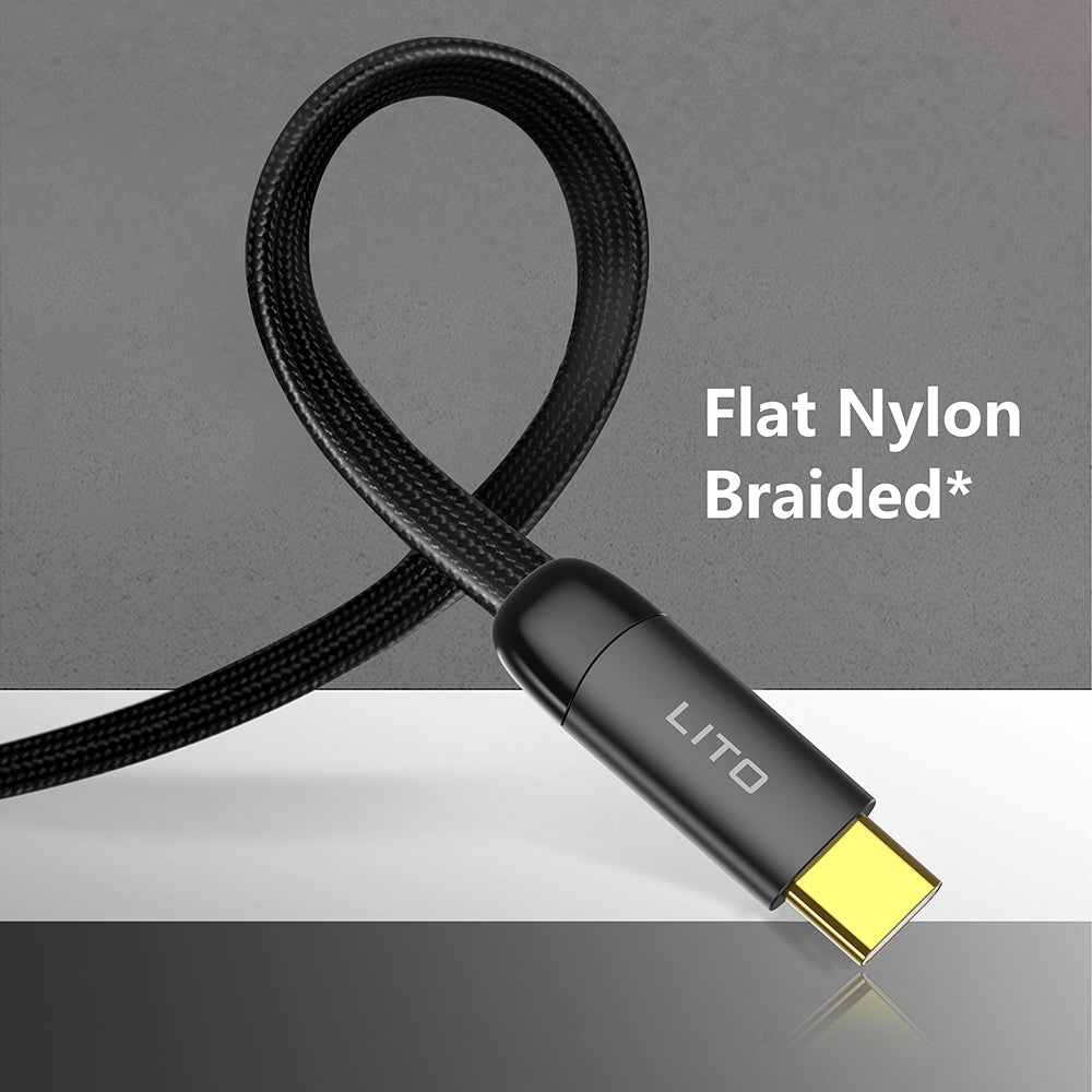 Kabl za podatke i punjenje USB-A - USB-C Lito LD11C, 18W, 1m, Crni
