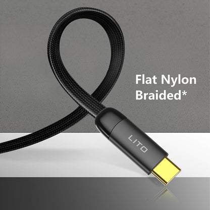 Kabl za podatke i punjenje USB-A - USB-C Lito LD11C, 18W, 1m, Crni
