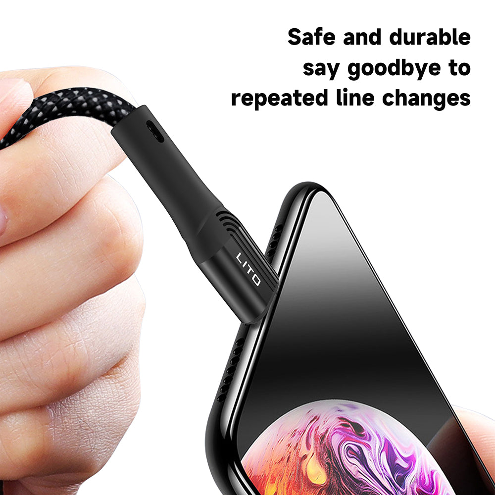 Kabl za Prenos Podataka i Punjenje USB-A - USB-C Lito LD14, 60W, 1m, Crni