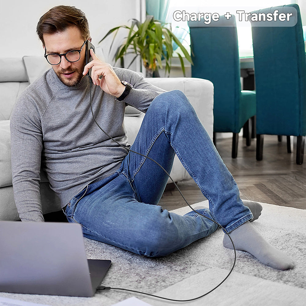 Kabl za Prenos Podataka i Punjenje USB-A - USB-C Lito LD14, 60W, 1m, Crni