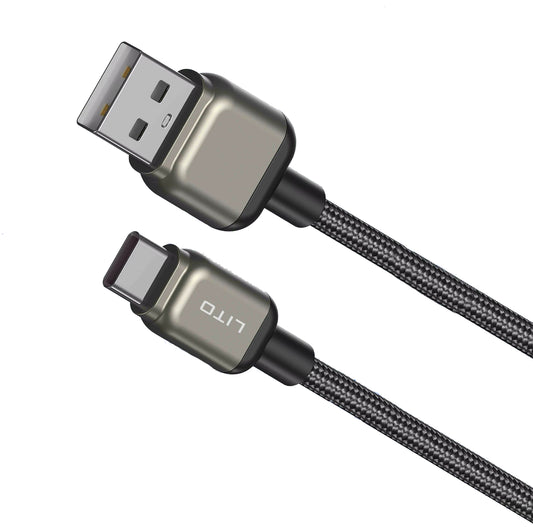 Kabl za podatke i punjenje USB-A - USB-C Lito LD17, 18W, 1m, Crni