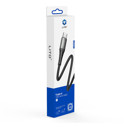 Kabl za prenos podataka i punjenje USB-A - USB-C Lito LD22T, 18W, 2m, Crni