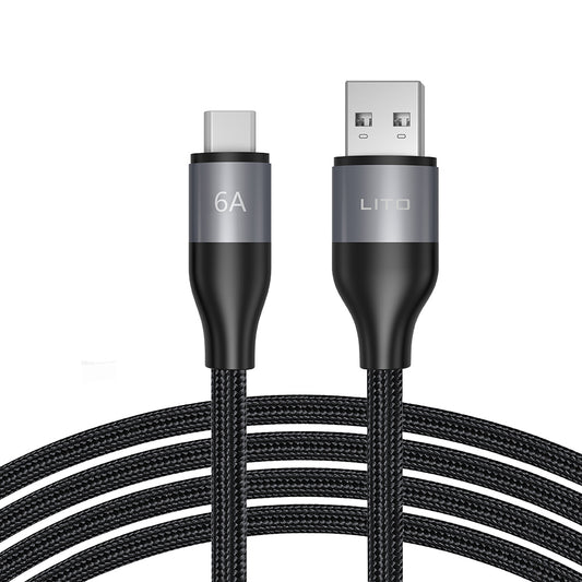 Kabl za podatke i punjenje USB-A - USB-C Lito LD23T, 18W, 1m, Sivi