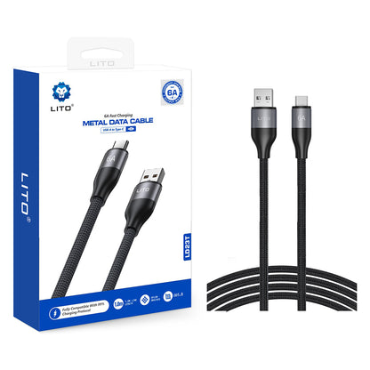 Kabl za podatke i punjenje USB-A - USB-C Lito LD23T, 18W, 1m, Sivi