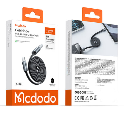 USB-A - USB-C kabl za prenos podataka i punjenje McDodo CA-1200, 60W, 1m, Crni