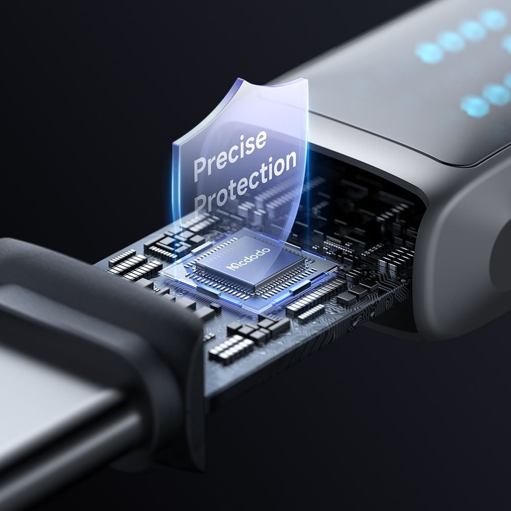 Kabl za Podatke i Punjenje USB-A - USB-C McDodo CA-2350 Display, 100W, 1.2m, Crni