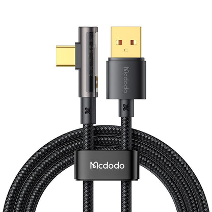 Kabl za prenos podataka i punjenje USB-A - USB-C McDodo CA-3380 Angled, 100W, 1.2m, Crni
