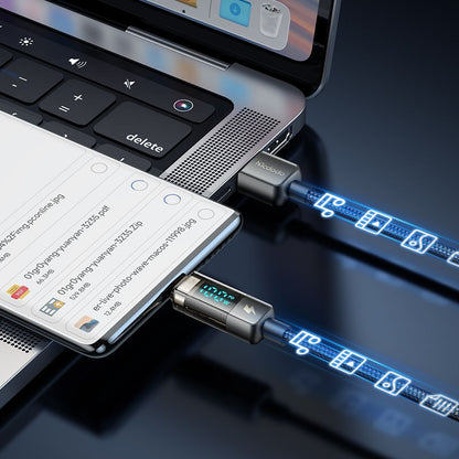 Kabl za prenos podataka i punjenje USB-A - USB-C McDodo CA-3630 Display Auto Power Off, 66W, 1.2m, Crni