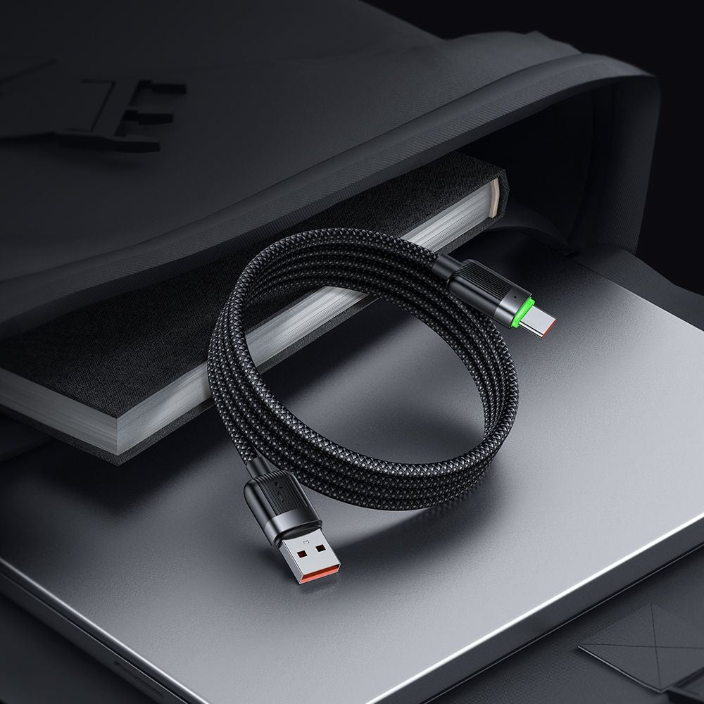 Kabl za podatke i punjenje USB-A - USB-C McDodo CA-5650 Self Winding, 66W, 1.2m, Crni