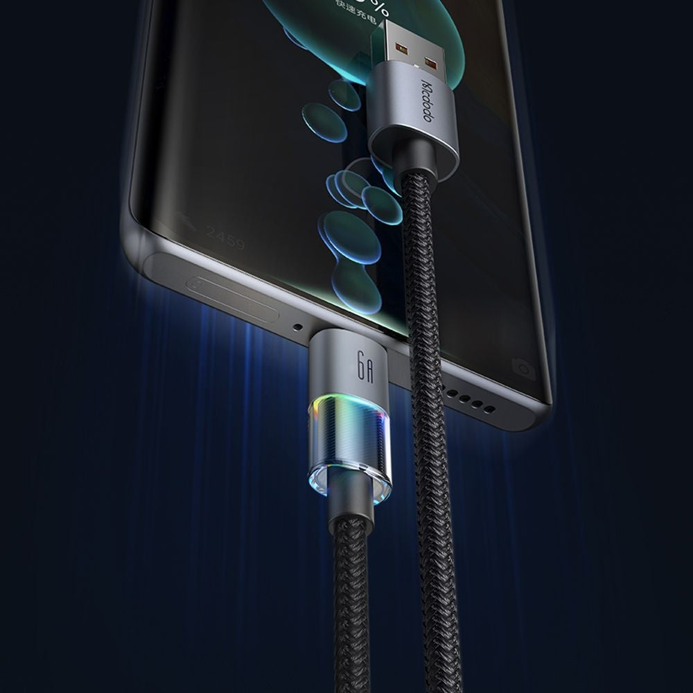 Kabl za Podatke i Punjenje USB-A - USB-C McDodo CA-8180 Colorful, 66W, 1.2m, Crni