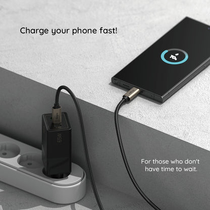 Kabl za prenos podataka i punjenje USB-A - USB-C Ringke, 60W, 2m, Crni