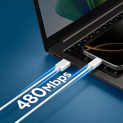USB-A - USB-C kabl za prenos podataka i punjenje Spigen EB6015AC, 60W, 1.5m, Bela ACA10413