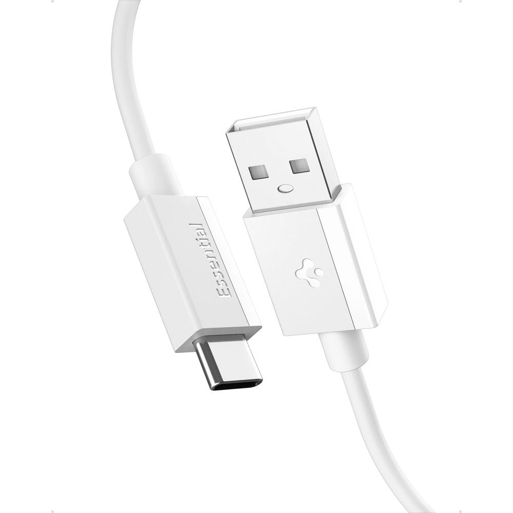 Kabl za podatke i punjenje USB-A - USB-C Spigen Essential, 60W, 2m, Beli