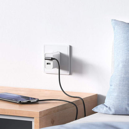 Kabl za prenos podataka i punjenje USB-A - USB-C UGREEN US176 Angled, 18W, 3m, Sivi