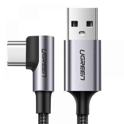 Kabl za podatke i punjenje USB-A - USB-C UGREEN US284 Angled, 18W, 0.5m, Sivi