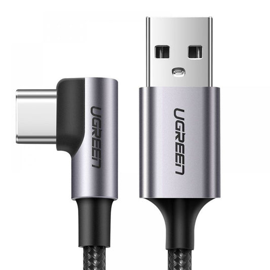Kabl za podatke i punjenje USB-A - USB-C UGREEN US284 Angled, 18W, 0.5m, Sivi