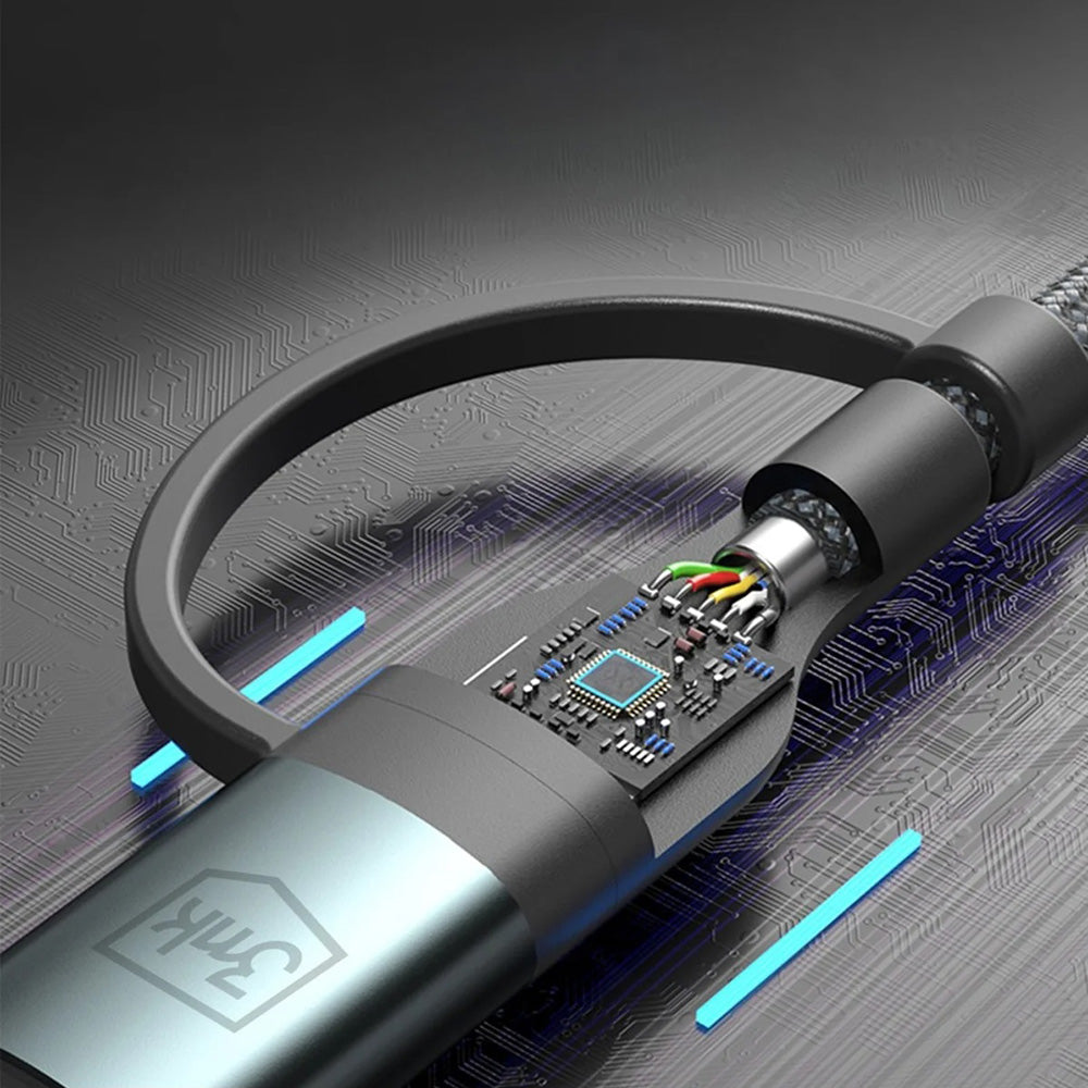 Kabl za prenos podataka i punjenje USB-A / USB-C - USB-C / Lightning 3MK Hyper N, 60W, 1.2m, Crni