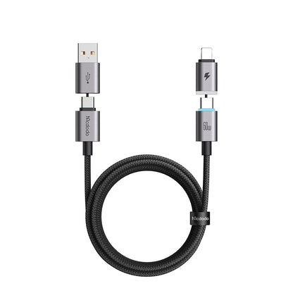 USB-A / USB-C kabl za prenos podataka i punjenje - USB-C / Lightning McDodo CA-6560, 60W, 1.2m, Crna