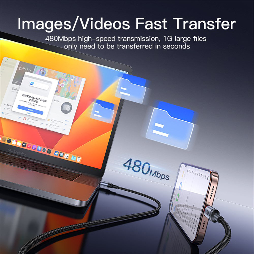 Kabl za podatke i punjenje USB-A - USB-C Yesido CA129C, 18W, 1.2m, Crni