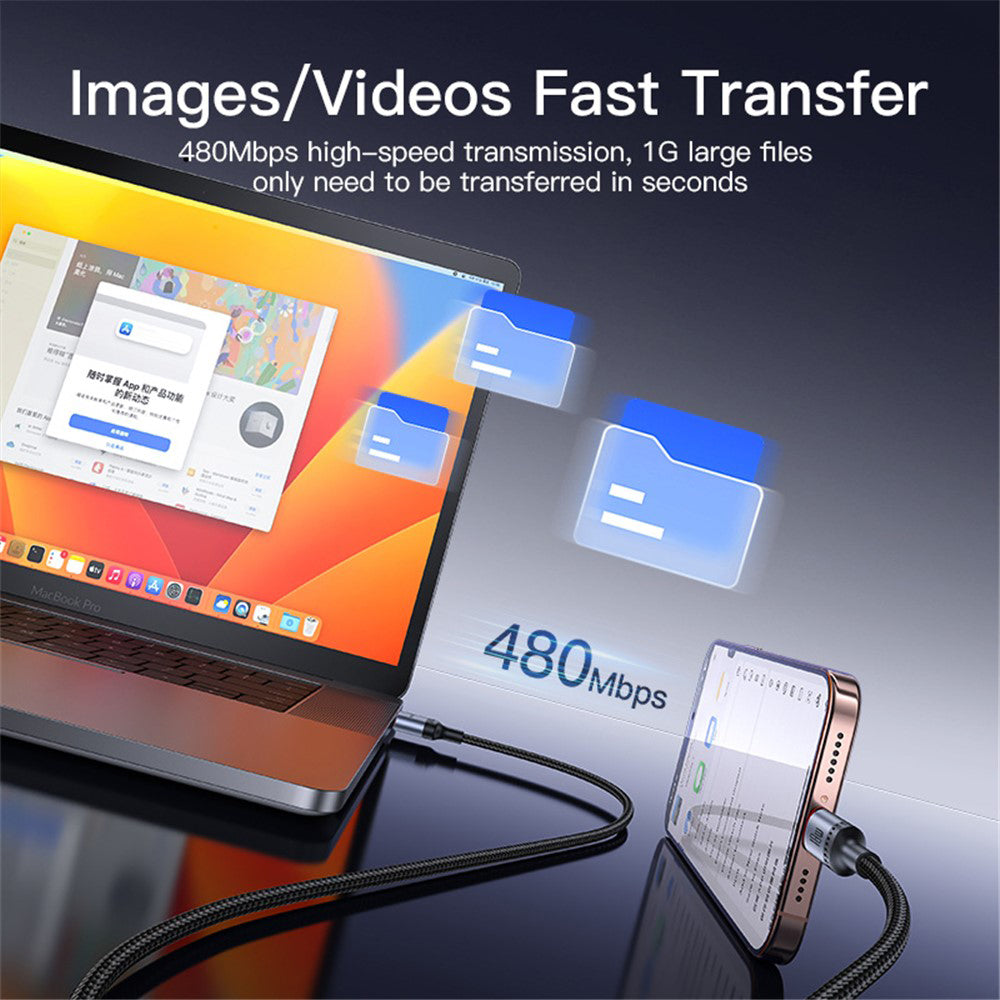 Kabl za podatke i punjenje USB-A - USB-C Yesido CA130C, 18W, 2m, Crni