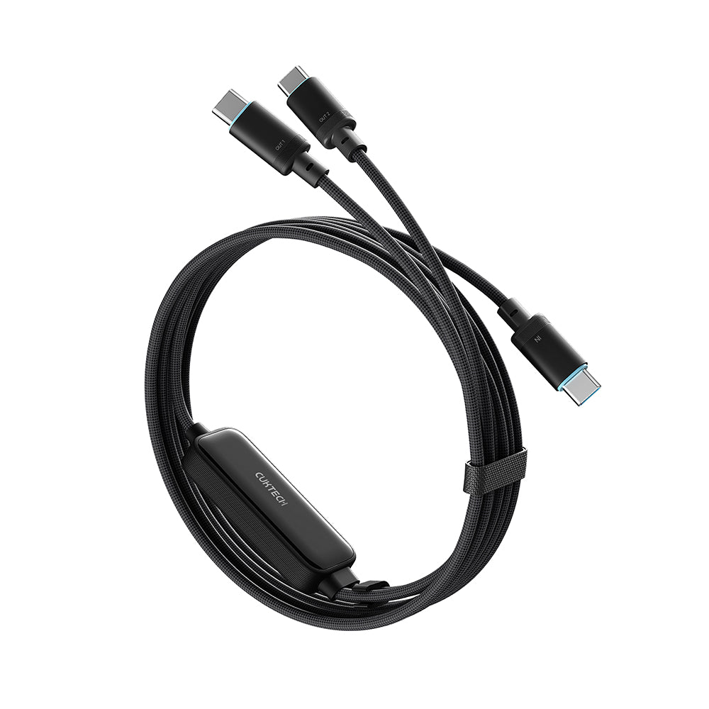 USB-C kabl za prenos podataka i punjenje - 2 x USB-C Cuktech C2C615, 140W, 1.5m, Crni CKC2C615GLBK