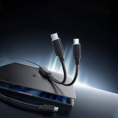 USB-C kabl za prenos podataka i punjenje - 2 x USB-C Cuktech C2C615, 140W, 1.5m, Crni CKC2C615GLBK