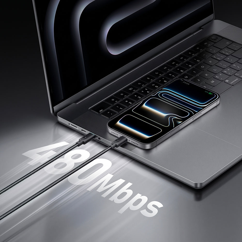 USB-C kabl za prenos podataka i punjenje - 2 x USB-C Cuktech C2C615, 140W, 1.5m, Crni CKC2C615GLBK