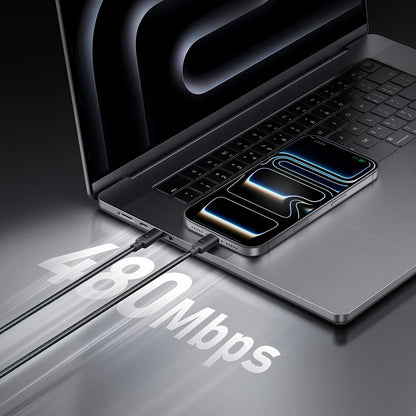 USB-C kabl za prenos podataka i punjenje - 2 x USB-C Cuktech C2C615, 140W, 1.5m, Crni CKC2C615GLBK