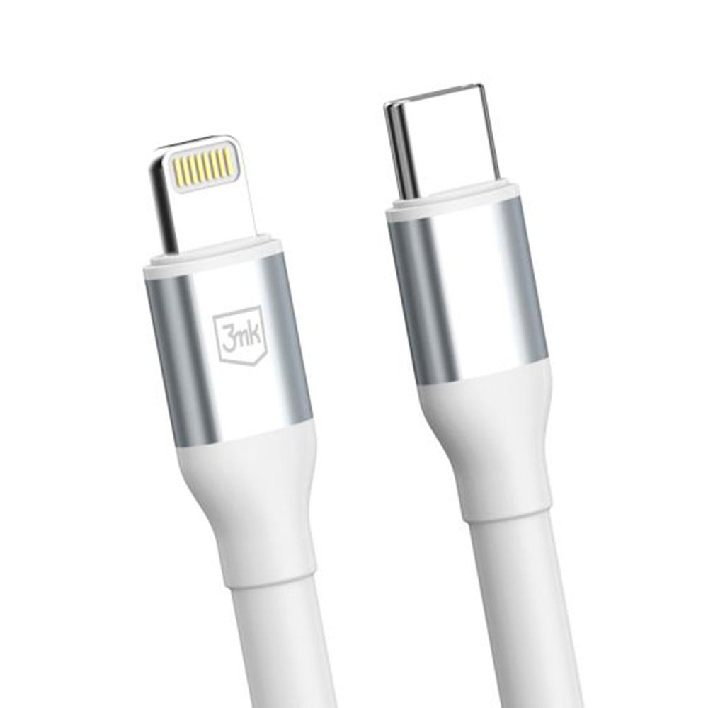 Kabl za prenos podataka i punjenje USB-C - Lightning 3MK Hyper N, 27W, 2m, Bela