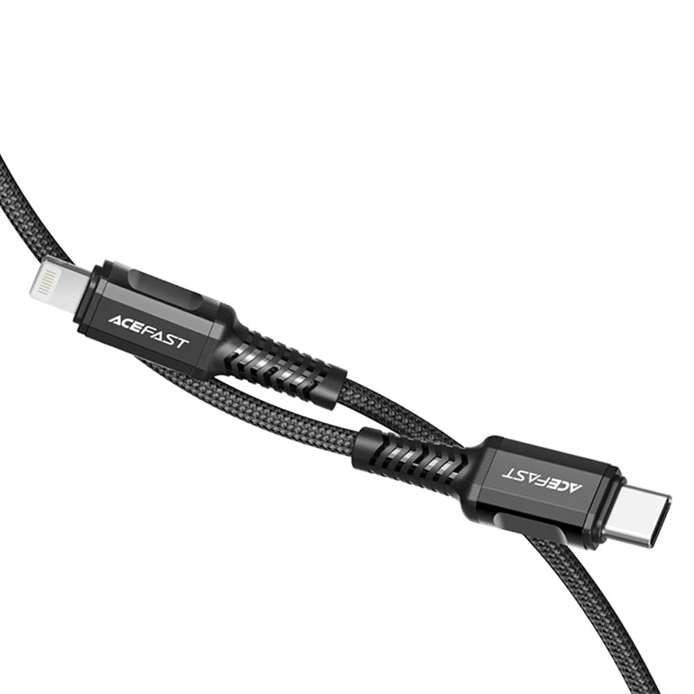 Kabl za prenos podataka i punjenje USB-C - Lightning Acefast C1-01, 30W, 1.2m, Crni